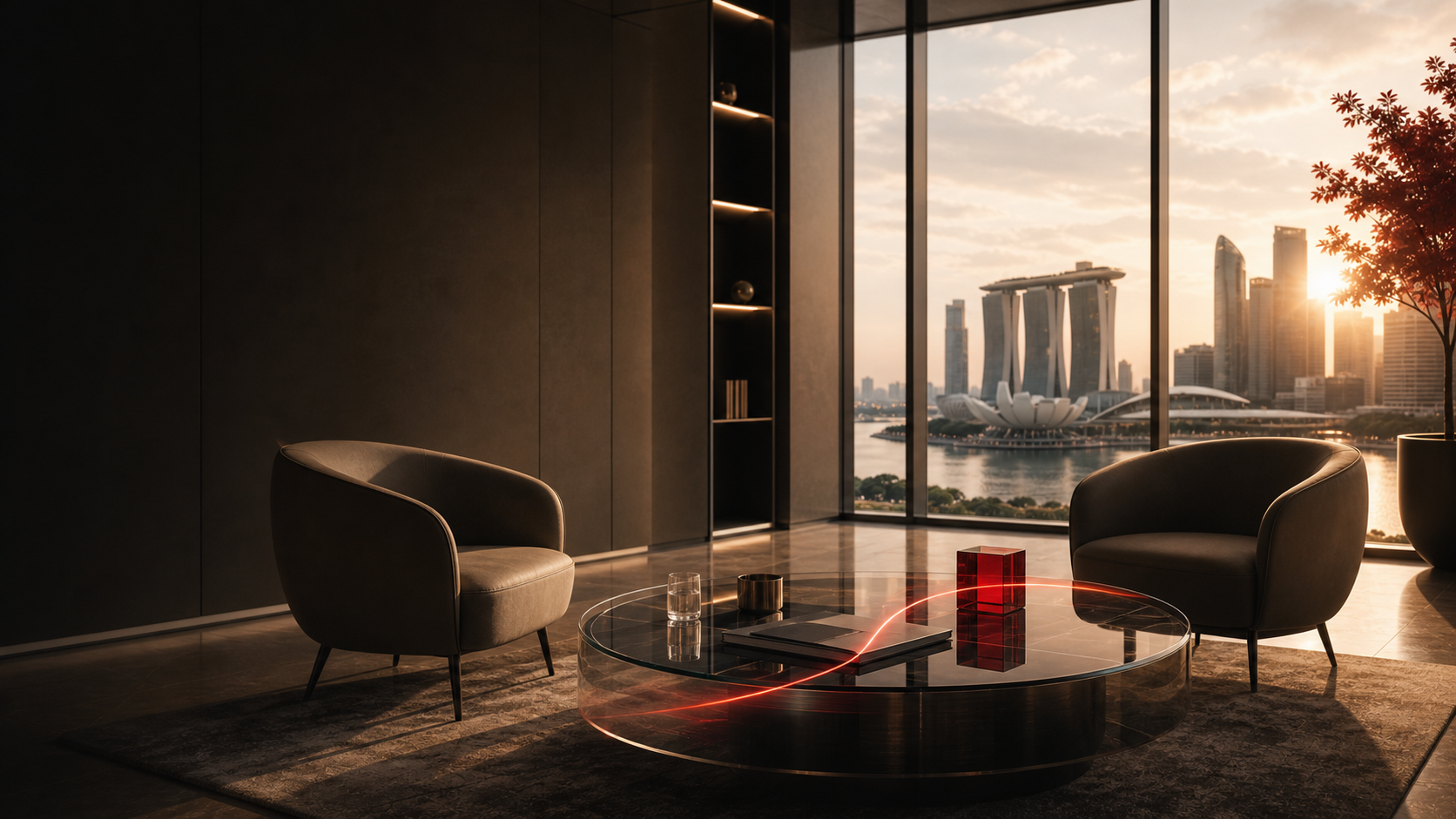 Premium consultation lounge for international business growth conversations